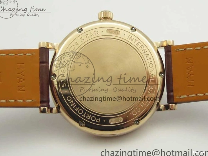 MIROTIME 0224 SportInspired Portofino IW458101 RG MK 1:1 Best Edition Gray Dial On Brown Leather Strap MIYOTA 7165